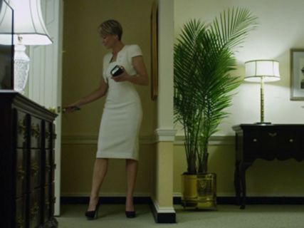 Claire Underwood's Tribtoo Platform Pump in Magenta Suede on House of Cards