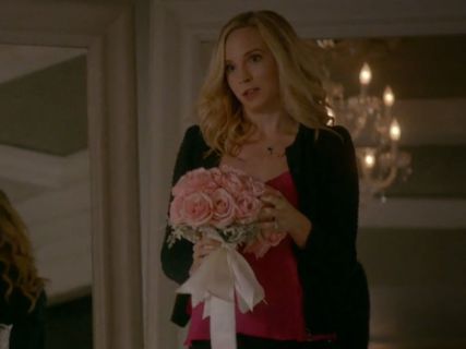 Caroline Forbes's Zip Front Bouclé Tweed Jacket on The Vampire Diaries