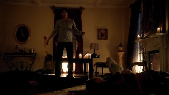 Damon Salvatore's Standard Issue Slub Cotton Henley on The Vampire Diaries