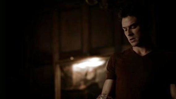 Damon Salvatore's V-Neck Slub T-Shirt in Scarlet on The Vampire Diaries