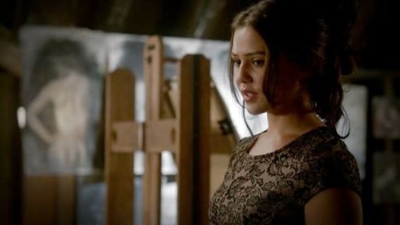 Davina Claire's Acid-Wash Moto Legging on The Originals