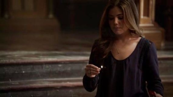 Davina Claire's Crochet-Knit-Trim Peasant Top on The Originals