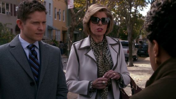Diane Lockhart's Double Wool Coat With Contrast Trim on The Good Wife