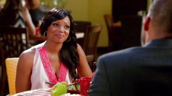 Didi Miller's Sleeveless Beaded V-Neck Chiffon Blouse on Devious Maids