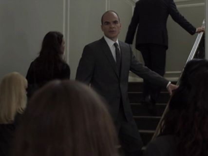 Doug Stamper's Anthony Minidot Striped Suit on House of Cards