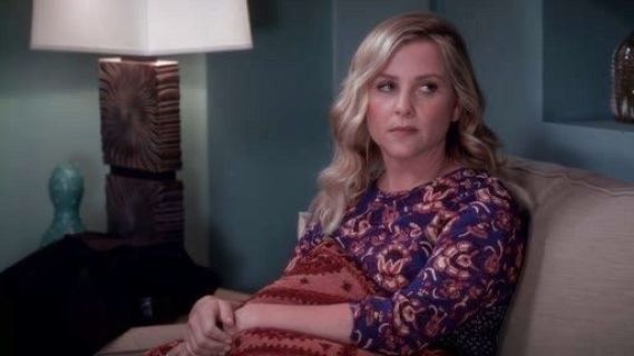 Dr. Arizona Robbins's Floral Batik Print Seamed Long Sleeve Top on Grey's Anatomy