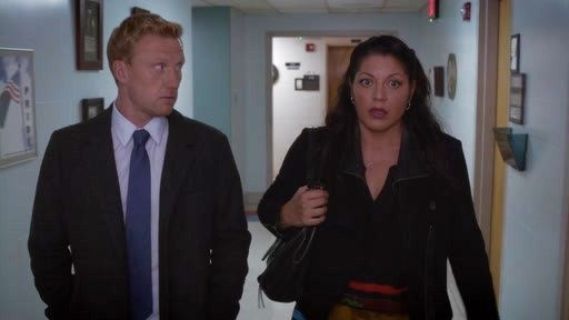 Dr. Callie Torres's Painted Stripe Peasant Kutra Top on Grey's Anatomy