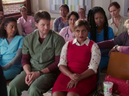 Dr. Mindy Lahiri's 'Brett' Floral Print Silk Blouse  on The Mindy Project
