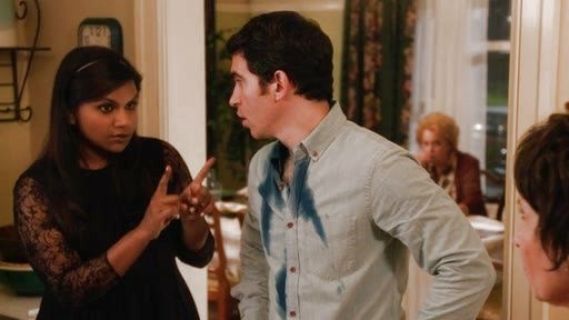 Dr. Mindy Lahiri's Conan Lace-Paneled Georgette Mini Dress on The Mindy Project