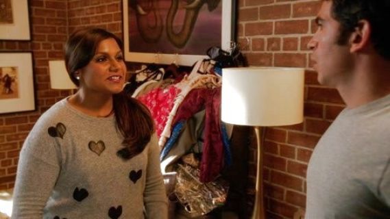 Dr. Mindy Lahiri's Exclusive Leather Heart Cashmere Sweater on The Mindy Project