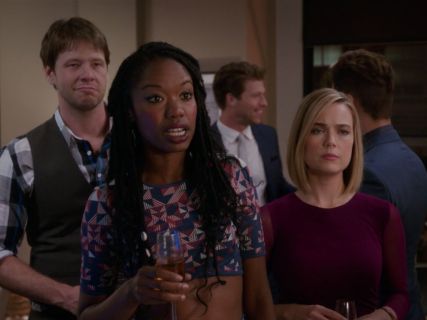 Dr. Mindy Lahiri's Gracy Triangle Knit Jacquard Crop Top on The Mindy Project