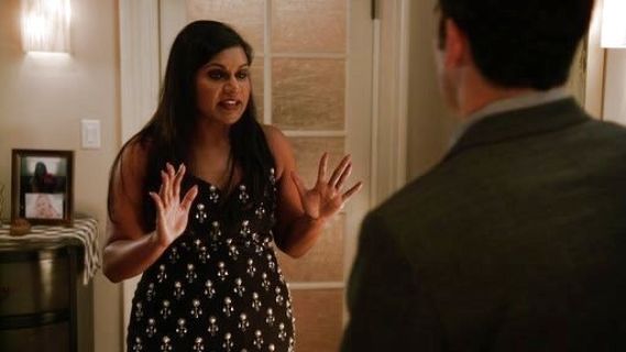 Dr. Mindy Lahiri's Pearl And Crystal Embellished Wool Dress on The Mindy Project