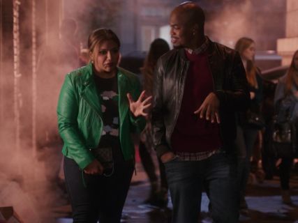 Dr. Mindy Lahiri's weather intarsia sweater on The Mindy Project