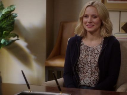 Eleanor Shellstrop's Floral Print Ruffle Sleeve Silk Top on The Good Place