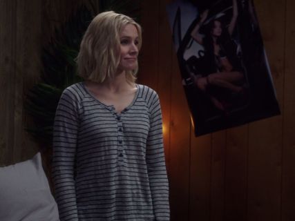 Eleanor Shellstrop's Grey Striped Henley on The Good Place