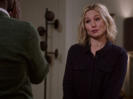 Eleanor Shellstrop's Navy and Purple Plaid Shirt on The Good Place