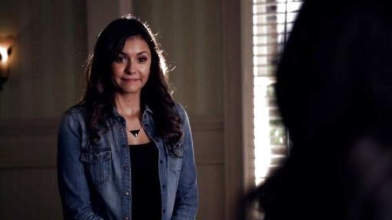 Elena Gilbert's Slim-Fit Denim Shirt in Fiddle Wash on The Vampire Diaries