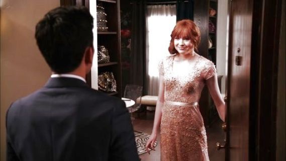 Eliza Dooley's Cap-Sleeve Embellished Gown on Selfie