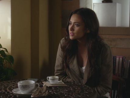 Emily Fields' Olive Moto Jacket on Pretty Little Liars