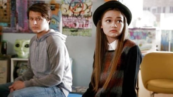 Emma Chota's Mohair Plaid-Front Crewneck Sweater on Red Band Society