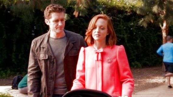 Emma Pillsbury's Hidden Placket Scuba Topper with Bow Detail at Neck on Glee