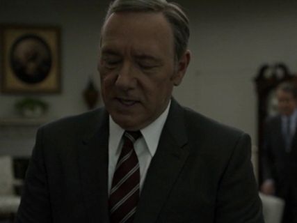 Frank Underwood's College Stripe Silk Tie on House of Cards