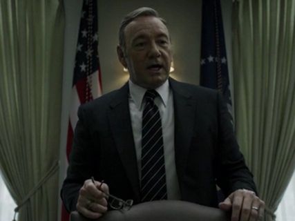 Frank Underwood's Striped Silk Satin Tie on House of Cards