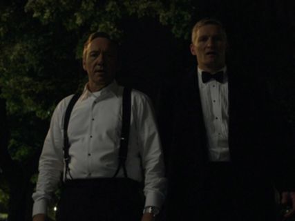 Frank Underwood's Tuxedo Shirt with Glass Button Details on House of Cards