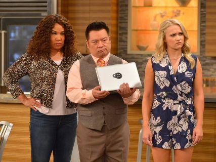 Gabi Diamond's Leaf Print Wrap Romper on Young & Hungry