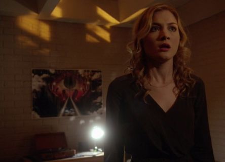 Grace Gardner's 'Kali' Silk Surplice Dress on Scream Queens