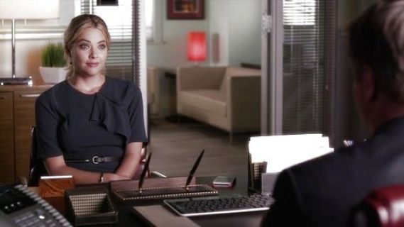 Hanna Marin's Cadie Zippered-Ruffle Peplum Top on Pretty Little Liars