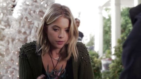 Hanna Marin's Knitted Stud Rib Cardi on Pretty Little Liars