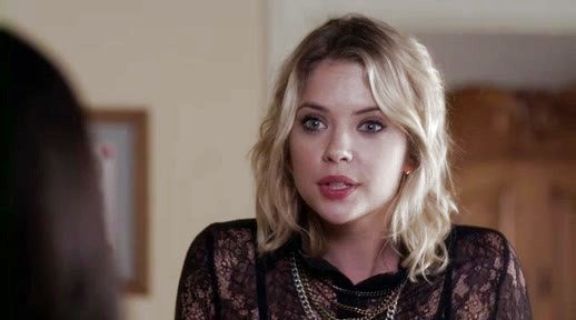 Hanna Marin's Shield Lace Shirt on Pretty Little Liars