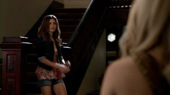 Hayley Marshall's Emma Top in Red Print on The Originals