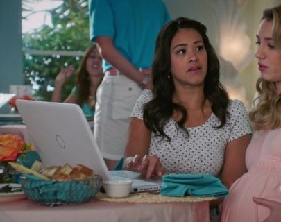 Jane Villanueva's Zip-Back Polka-Dot Dress on Jane the Virgin