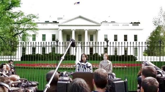 Jeannine Locke's Leather Piped Belted Gabardine Trench on Scandal