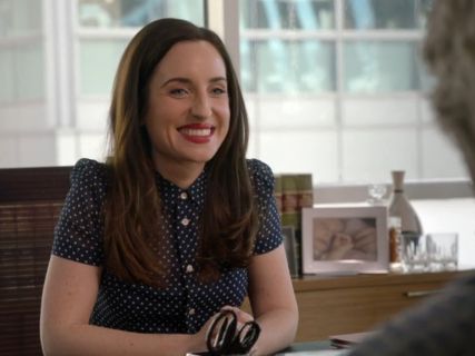 Jen Short's Polka Dot Shirt Dress on Life In Pieces