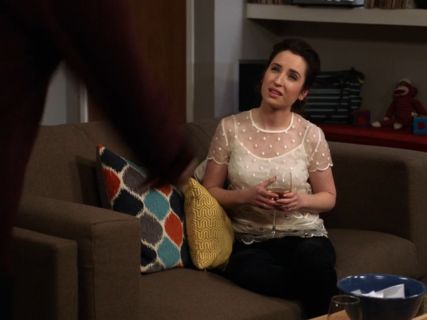 Jen Short's Sheer Scallop Dot Top on Life In Pieces