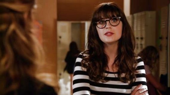 Jess Day's stripped top																								Striped Drop-Sleeve Tee on New Girl