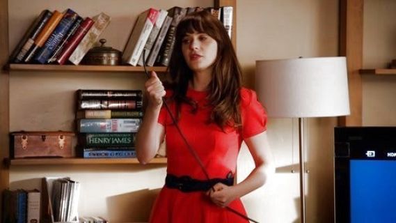 Jess Day's Wide black patent leather belt from on New Girl