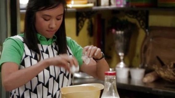 Jill "Mouse" Chen's New Julian Printed Silk-Jersey Wrap Dress on The Carrie Diaries