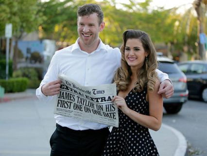 Jojo Fletcher's Dot Print High Low Flare Dress on The Bachelorette