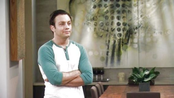 Josh Kaminski's Trim Fit Heather Raglan Henley on Young & Hungry