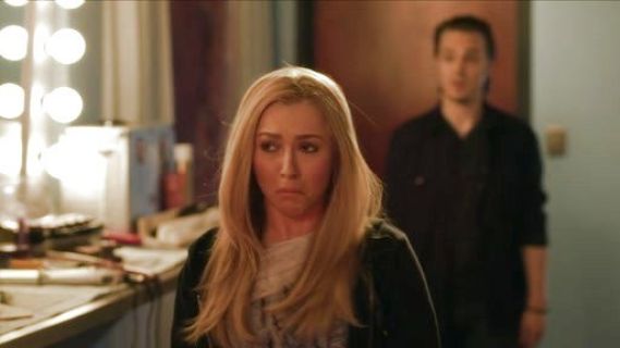 Juliette Barnes's Draped Back Printed Jersey Top on Nashville