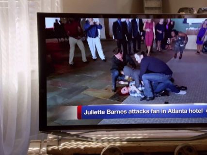 Juliette Barnes's Leather Lace-Up Combat Boot, Black (Nero) on Nashville