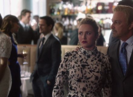 Juliette Barnes's Master ruffle-trimmed embroidered dress on Nashville