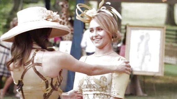 Juliette Barnes's Pegasus-Print Half-Sleeve Sheath Dress on Nashville