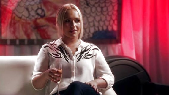 Juliette Barnes's Zebra-print silk boyfriend shirt on Nashville