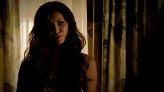 Katherine Pierce's Diamond Lace Peplum Shirt on The Vampire Diaries