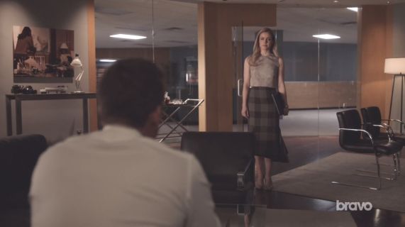 Katrina Bennett's Asymmetric checked wool skirt on Suits